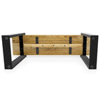 WYNDENHALL Marta banc contemporain industriel en MANGUIER MASSIF de 107 cm de large, couleur naturelle - 107 cm de large