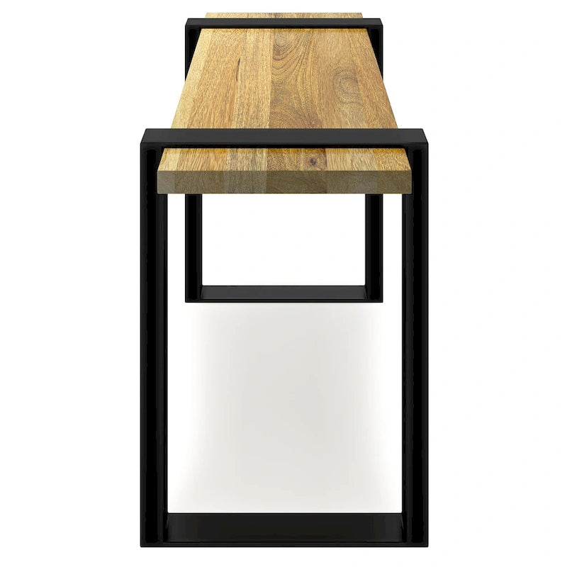 WYNDENHALL Marta banc contemporain industriel en MANGUIER MASSIF de 107 cm de large, couleur naturelle - 107 cm de large