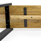 WYNDENHALL Marta banc contemporain industriel en MANGUIER MASSIF de 107 cm de large, couleur naturelle - 107 cm de large