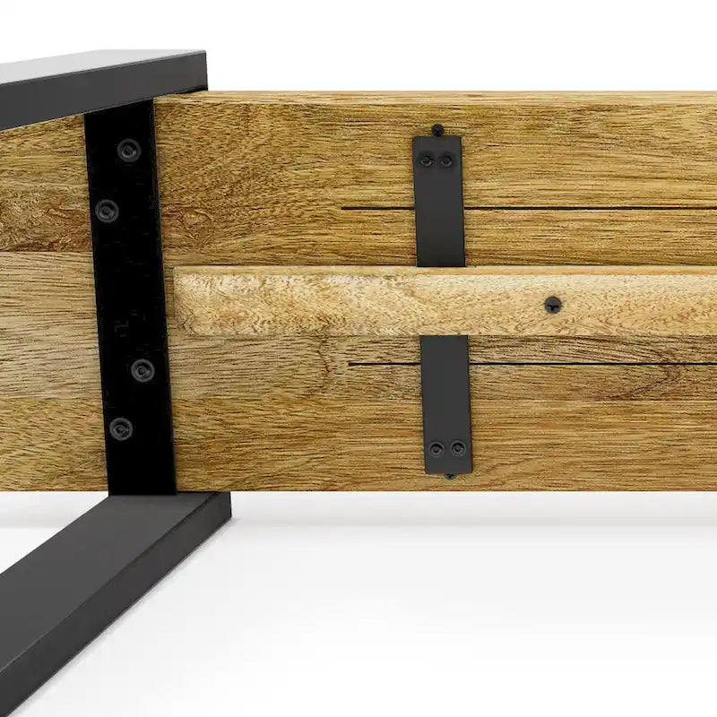 WYNDENHALL Marta banc contemporain industriel en MANGUIER MASSIF de 107 cm de large, couleur naturelle - 107 cm de large