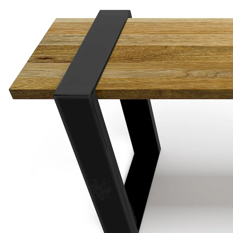 WYNDENHALL Marta banc contemporain industriel en MANGUIER MASSIF de 107 cm de large, couleur naturelle - 107 cm de large