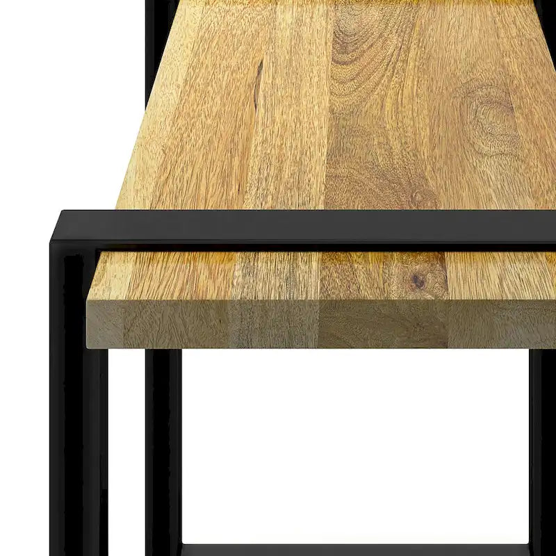 WYNDENHALL Marta banc contemporain industriel en MANGUIER MASSIF de 107 cm de large, couleur naturelle - 107 cm de large