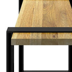 WYNDENHALL Marta banc contemporain industriel en MANGUIER MASSIF de 107 cm de large, couleur naturelle - 107 cm de large