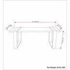 WYNDENHALL Marta banc contemporain industriel en MANGUIER MASSIF de 107 cm de large, couleur naturelle - 107 cm de large