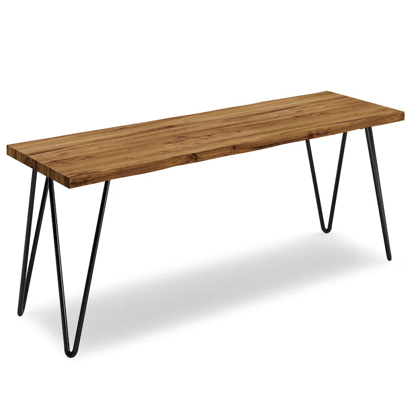 WYNDENHALL Emanuel Banc industriel contemporain en manguier massif de 106,7 cm de large, couleur naturelle – 32,5 P x 107,4 L x 42,4 H cm