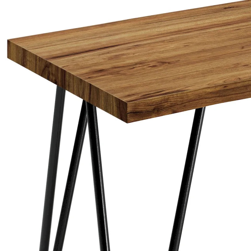 WYNDENHALL Emanuel Banc industriel contemporain en manguier massif de 106,7 cm de large, couleur naturelle – 32,5 P x 107,4 L x 42,4 H cm