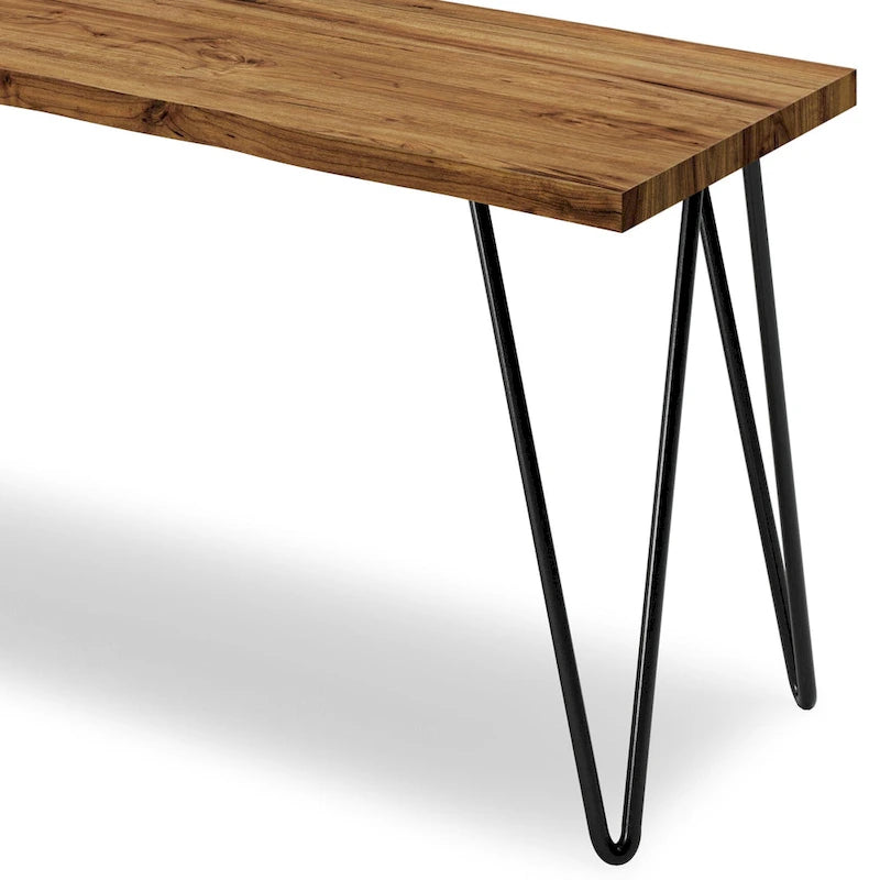 WYNDENHALL Emanuel Banc industriel contemporain en manguier massif de 106,7 cm de large, couleur naturelle – 32,5 P x 107,4 L x 42,4 H cm