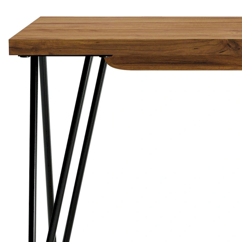 WYNDENHALL Emanuel Banc industriel contemporain en manguier massif de 106,7 cm de large, couleur naturelle – 32,5 P x 107,4 L x 42,4 H cm