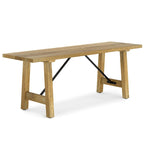 WYNDENHALL Jake Banc industriel contemporain en bois de manguier massif de 120 cm de large, couleur naturelle - 35,5 P x 120 l x 43 H