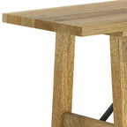 WYNDENHALL Jake Banc industriel contemporain en bois de manguier massif de 120 cm de large, couleur naturelle - 35,5 P x 120 l x 43 H