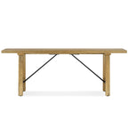 WYNDENHALL Jake Banc industriel contemporain en bois de manguier massif de 120 cm de large, couleur naturelle - 35,5 P x 120 l x 43 H