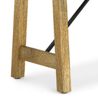 WYNDENHALL Jake Banc industriel contemporain en bois de manguier massif de 120 cm de large, couleur naturelle - 35,5 P x 120 l x 43 H