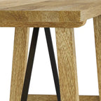 WYNDENHALL Jake Banc industriel contemporain en bois de manguier massif de 120 cm de large, couleur naturelle - 35,5 P x 120 l x 43 H
