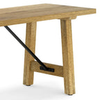 WYNDENHALL Jake Banc industriel contemporain en bois de manguier massif de 120 cm de large, couleur naturelle - 35,5 P x 120 l x 43 H