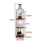 Range-bouteilles élégant en forme de bouteille de vin avec étagères en bois