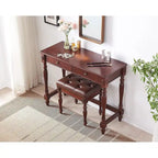Banc à chaussures traditionnel avec coussin capitonné, pieds en bois tourné, banc d'entrée rembourré