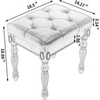 Banc à chaussures traditionnel avec coussin capitonné, pieds en bois tourné, banc d'entrée rembourré