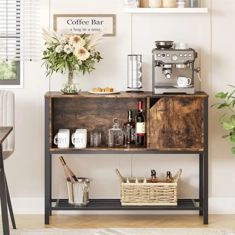 Meuble de bar à café avec buffet de rangement, buffet de cuisine – 35 P x 106 L x 84 H cm
