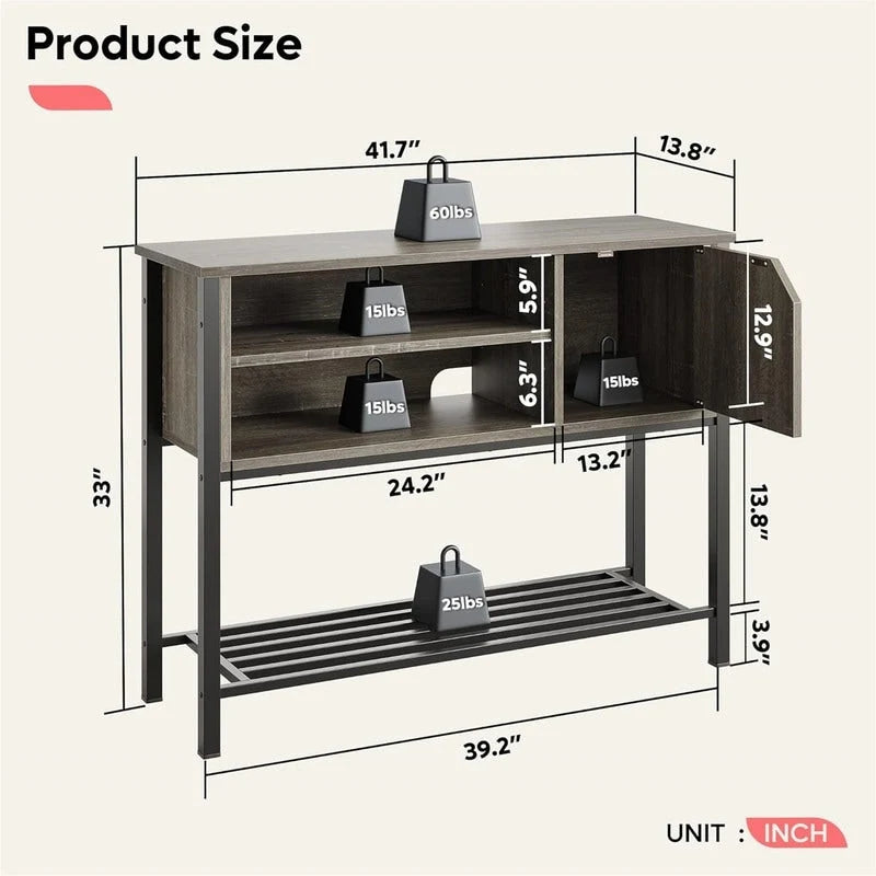 Meuble de bar à café avec buffet de rangement, buffet de cuisine – 35 P x 106 L x 84 H cm