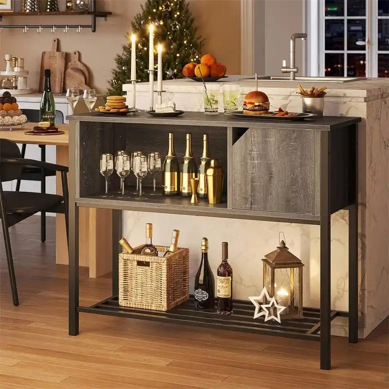 Meuble de bar à café avec buffet de rangement, buffet de cuisine – 35 P x 106 L x 84 H cm