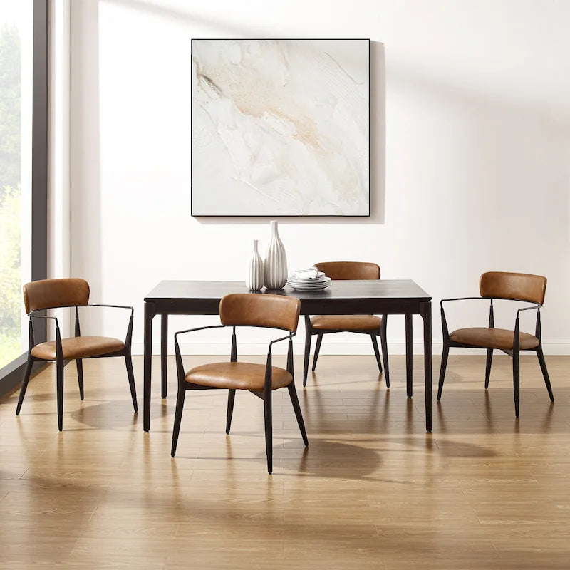 Chaise d'appoint de salle à manger en bois massif du milieu du siècle