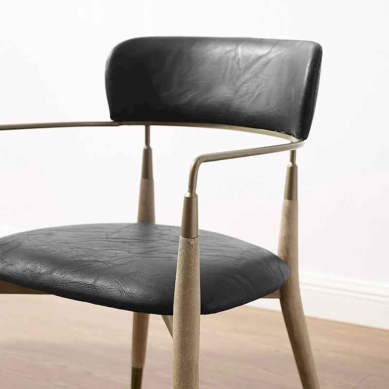 Chaise d'appoint de salle à manger en bois massif du milieu du siècle