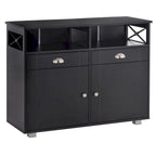 HOMCOM Meuble buffet de rangement console de service avec tiroirs pour salon, salle à manger