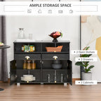 HOMCOM Meuble buffet de rangement console de service avec tiroirs pour salon, salle à manger