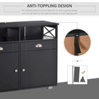 HOMCOM Meuble buffet de rangement console de service avec tiroirs pour salon, salle à manger