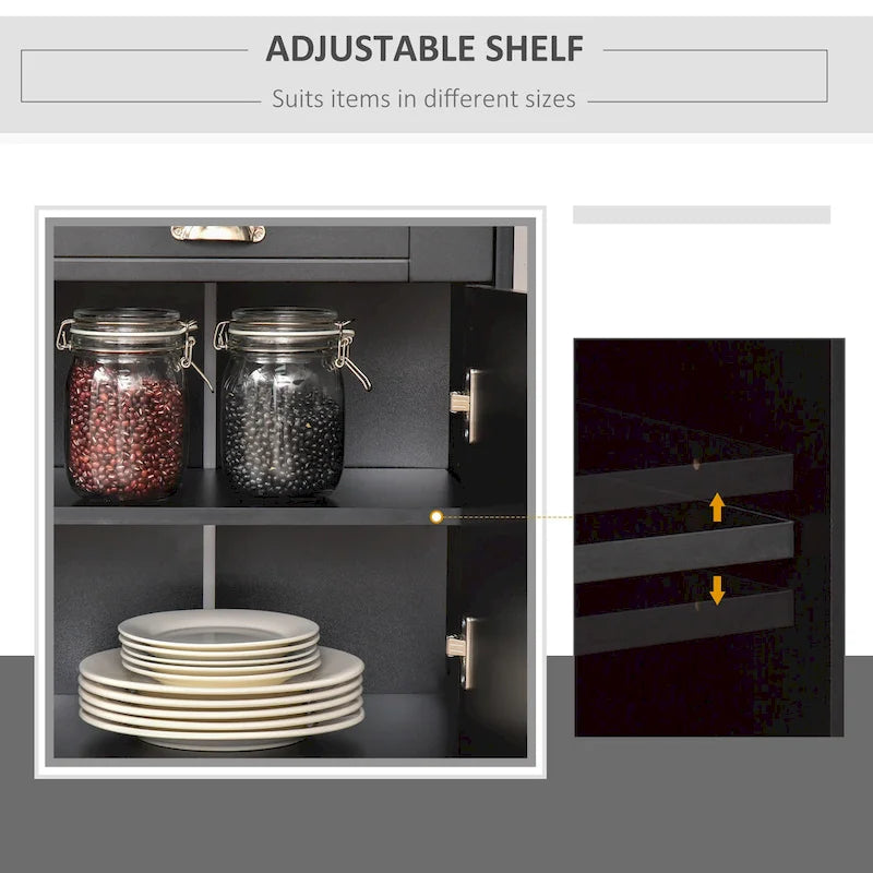 HOMCOM Meuble buffet de rangement console de service avec tiroirs pour salon, salle à manger