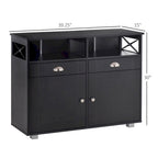 HOMCOM Meuble buffet de rangement console de service avec tiroirs pour salon, salle à manger
