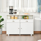 HOMCOM Meuble buffet de rangement console de service avec tiroirs pour salon, salle à manger