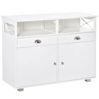 HOMCOM Meuble buffet de rangement console de service avec tiroirs pour salon, salle à manger