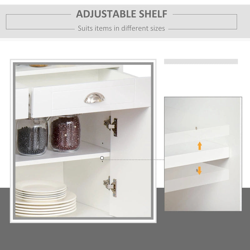 HOMCOM Meuble buffet de rangement console de service avec tiroirs pour salon, salle à manger