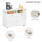 HOMCOM Meuble buffet de rangement console de service avec tiroirs pour salon, salle à manger