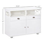 HOMCOM Meuble buffet de rangement console de service avec tiroirs pour salon, salle à manger