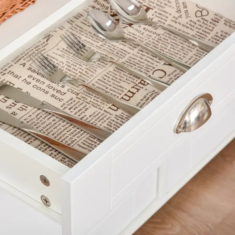HOMCOM Meuble buffet de rangement console de service avec tiroirs pour salon, salle à manger