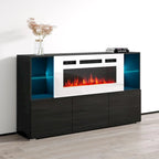 Komi WH03 Buffet de cheminée électrique moderne de 63 pouces