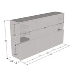 Komi WH03 Buffet de cheminée électrique moderne de 63 pouces