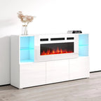 Komi WH03 Buffet de cheminée électrique moderne de 63 pouces