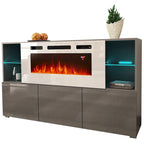Komi WH03 Buffet de cheminée électrique moderne de 63 pouces