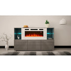Komi WH03 Buffet de cheminée électrique moderne de 63 pouces
