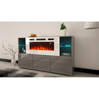 Komi WH03 Buffet de cheminée électrique moderne de 63 pouces