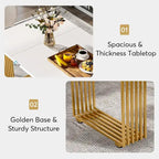Table à manger moderne pour 6-8 personnes, table de cuisine blanche de 180 cm