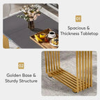 Table à manger moderne pour 6-8 personnes, table de cuisine blanche de 180 cm