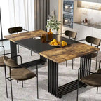 Table à manger moderne pour 6-8 personnes, table de cuisine blanche de 180 cm