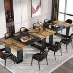 Table à manger moderne pour 6-8 personnes, table de cuisine blanche de 180 cm