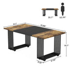 Table à manger moderne pour 6-8 personnes, table de cuisine blanche de 180 cm