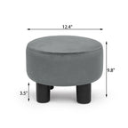 Pouf rond en velours, repose-pieds moderne rembourré