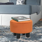 Pouf rond en velours, repose-pieds moderne rembourré